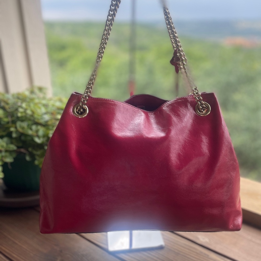 Gucci SOHO Red Leather Chain Shoulder Bag EUC. COA in pics. - Picture 3 of 13